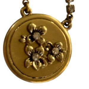 J. Crew Gold Floral Pendant Necklace